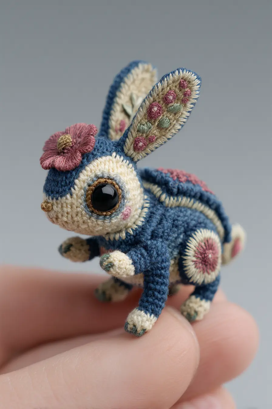 Mini Embroidered Amigurumi Bunny — Tiny Crochet Pattern, Materials & Tips