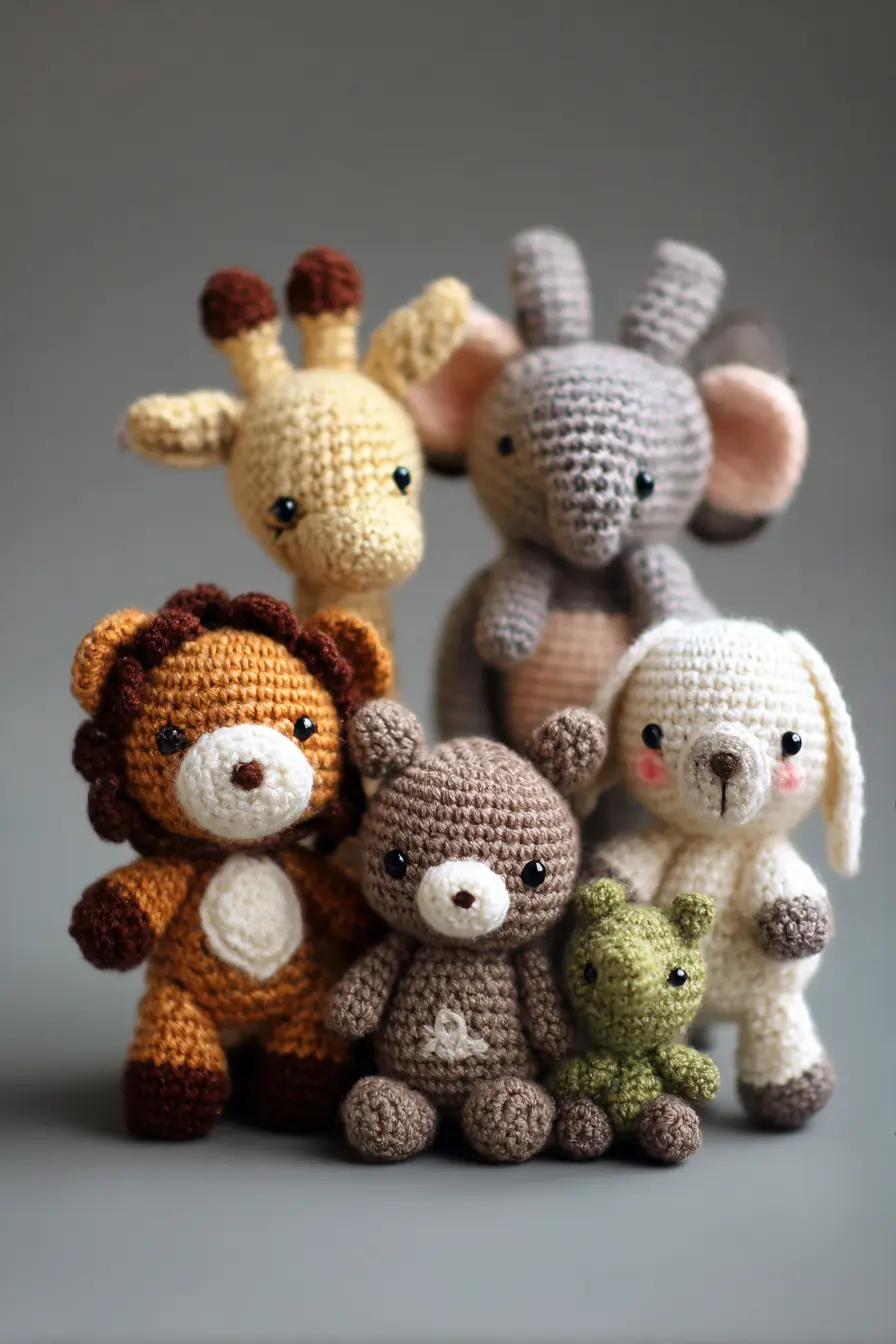 Mini Amigurumi Safari Set — Crochet Giraffe, Elephant, Lion & Friends (Pattern Tips)