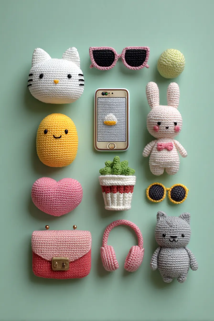 Mini Amigurumi Set Crochet Pattern — Bunny, Cats & Accessories