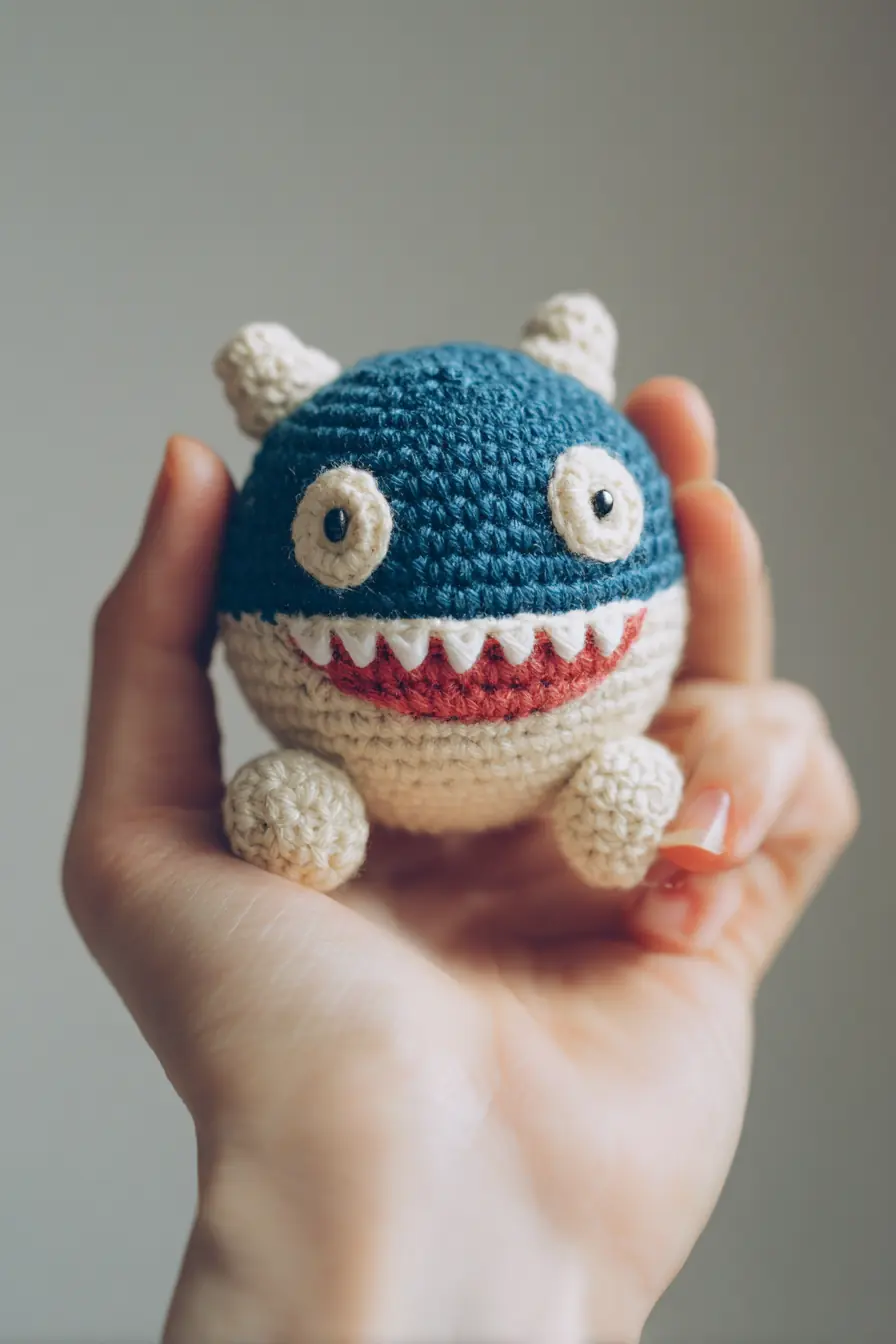 Mini Amigurumi Shark Crochet — Small Plush Toy (DK/Worsted Yarn)