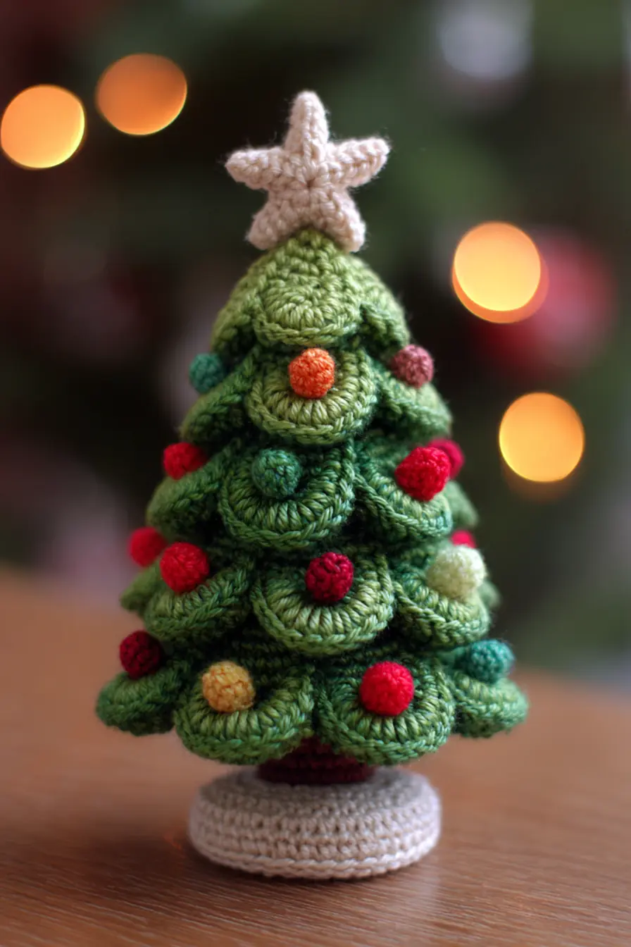 Mini Amigurumi Christmas Tree Crochet Pattern — Star Topper & Baubles
