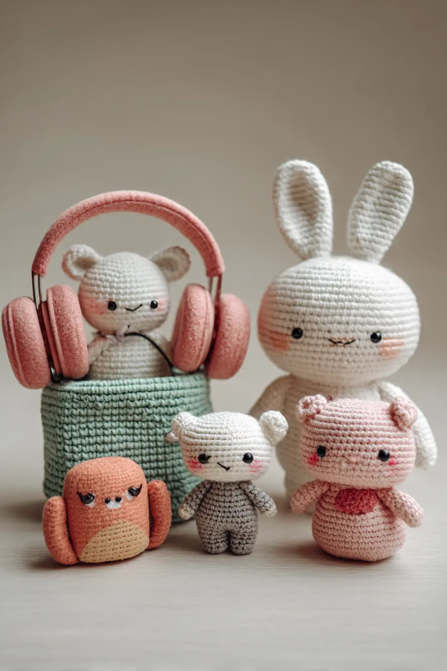 Mini Amigurumi Animal Set: Bunny, Bear & Bird Crochet Pattern