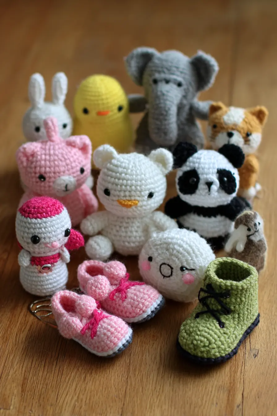 Mini Amigurumi Animal & Bootie Crochet Patterns — Tiny Toys, Keychains, Booties