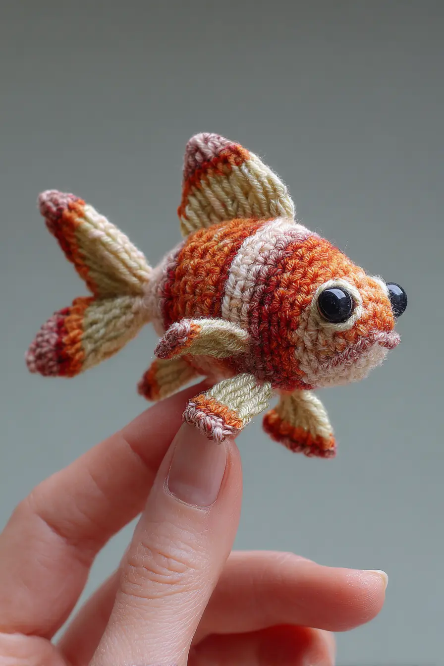 Mini Amigurumi Goldfish Crochet — Tiny Cotton Goldfish Toy