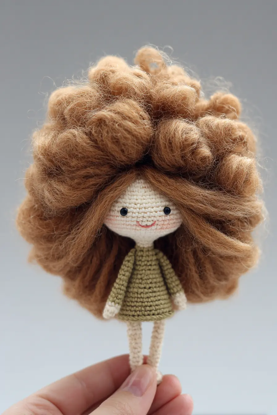 Mini Amigurumi Doll with Voluminous Mohair Hair — Materials & Tips