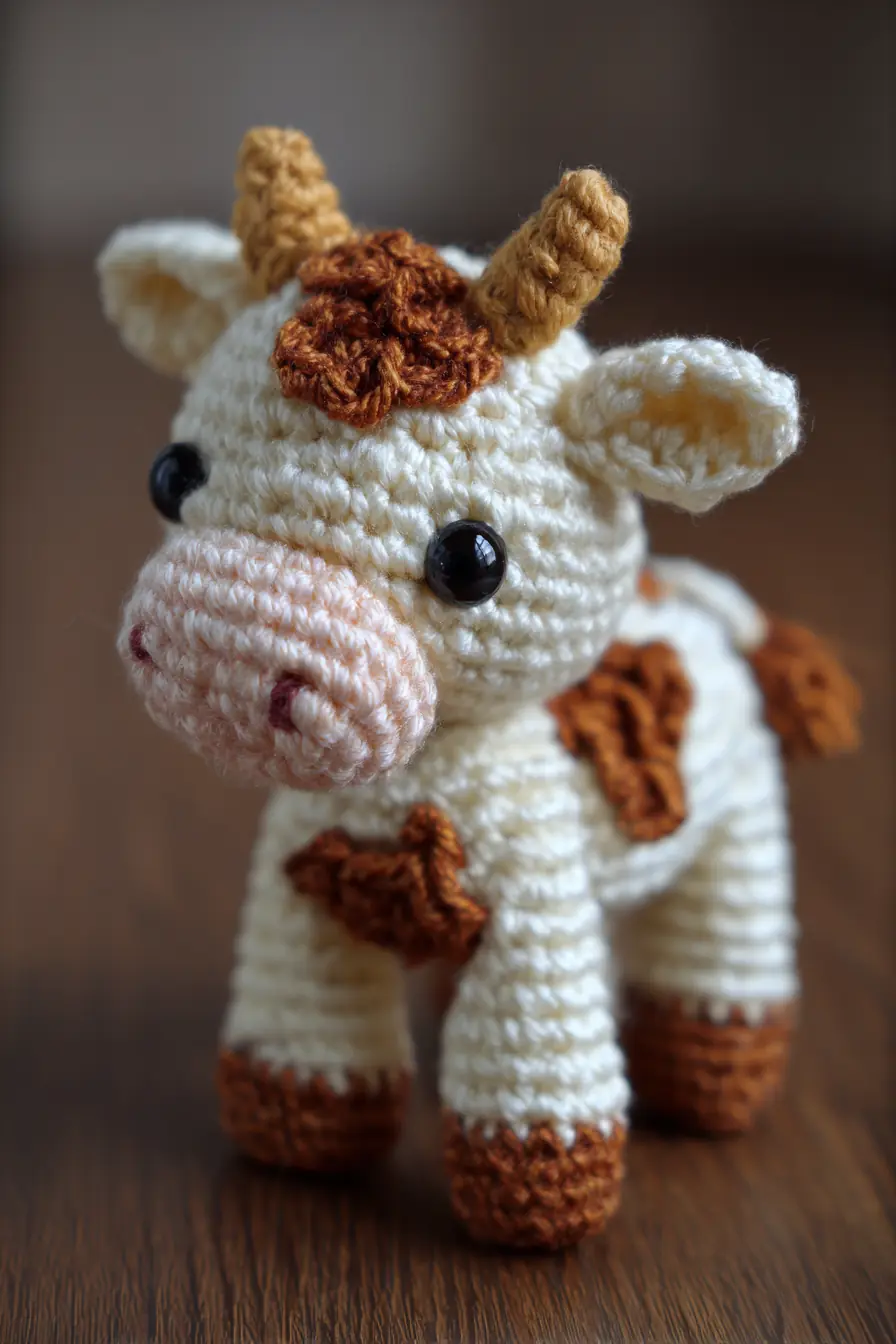 Mini Amigurumi Cow — Crochet Toy Pattern, Materials & Safe Tips