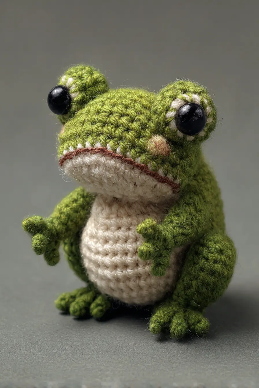 Mini Amigurumi Frog — Crochet Pattern with Safety Eyes (8–12 cm)