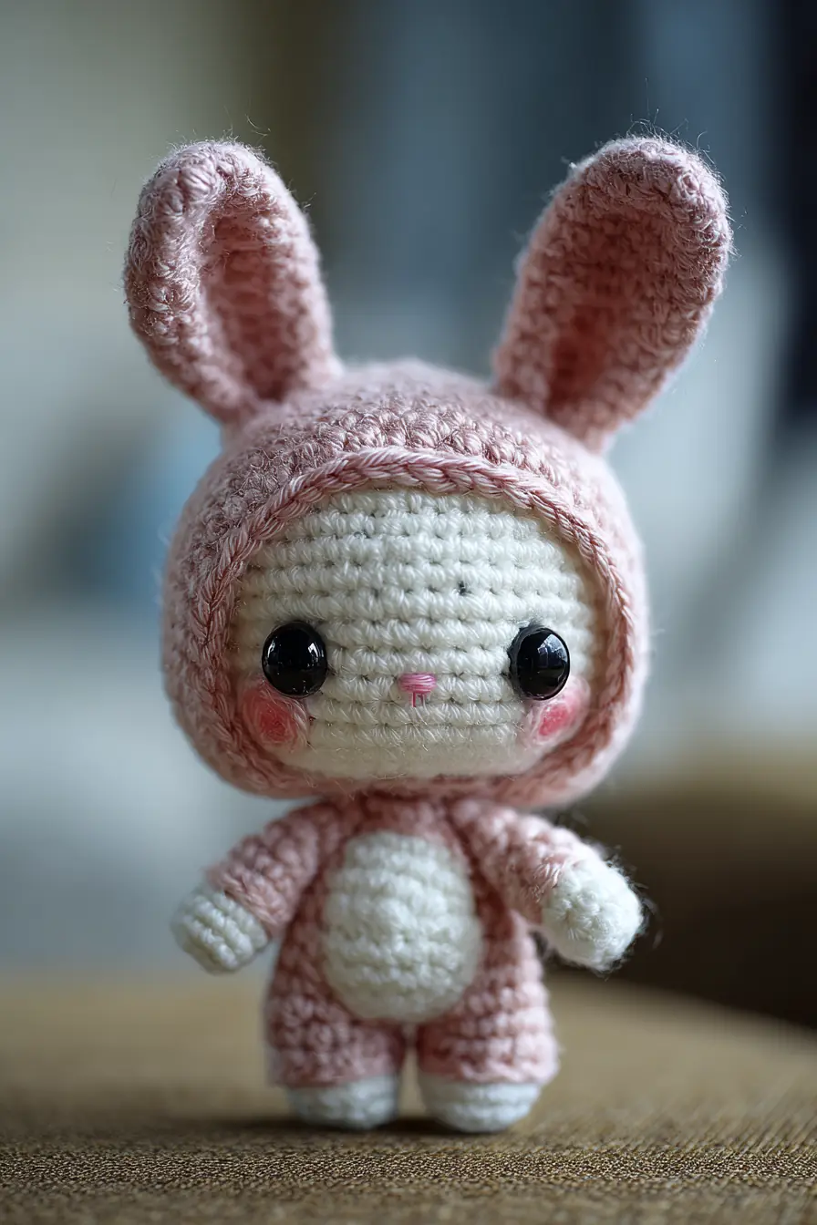 Mini Amigurumi Bunny in Pink Hoodie — Crochet Pattern & Materials Guide