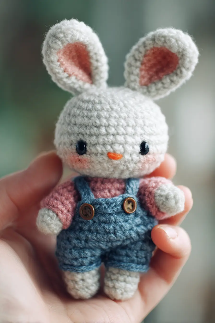 Mini Amigurumi Bunny in Overalls — Cute Crochet Pattern & Materials