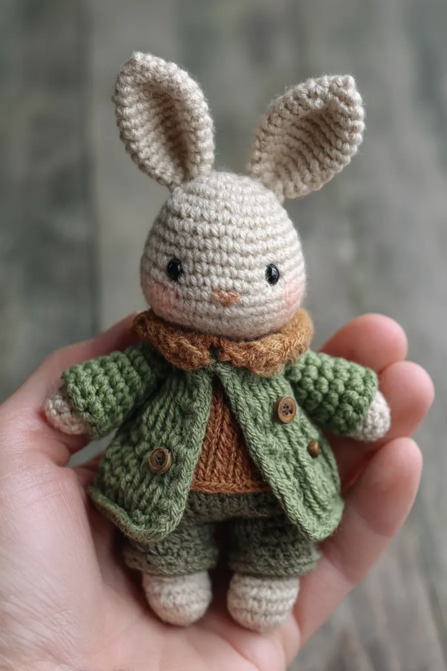 Mini Amigurumi Bunny Crochet Pattern — Handheld Cotton-Blend Toy