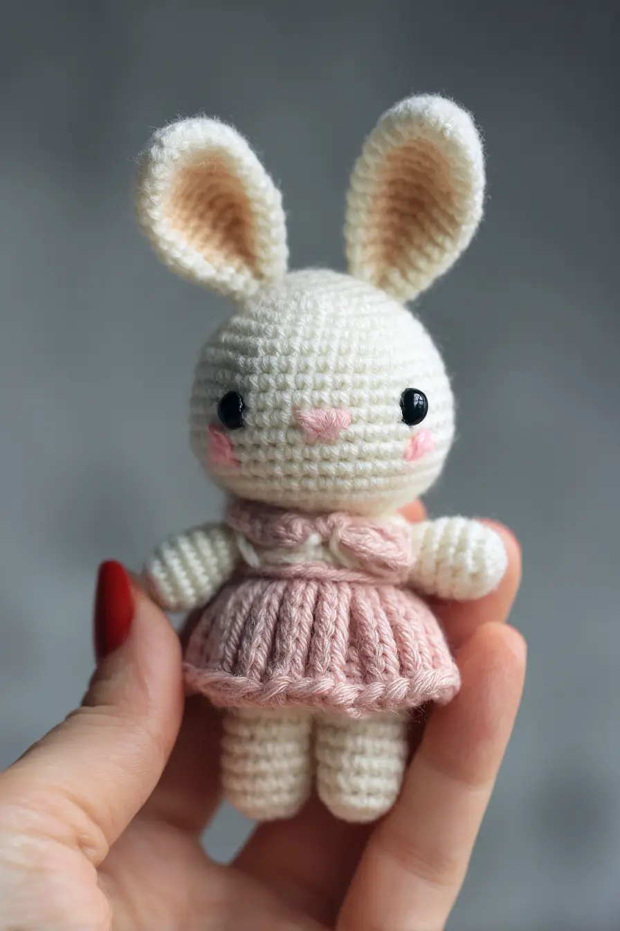 Mini Amigurumi Bunny Crochet Pattern — Cotton Yarn, Safety Eyes & Tips