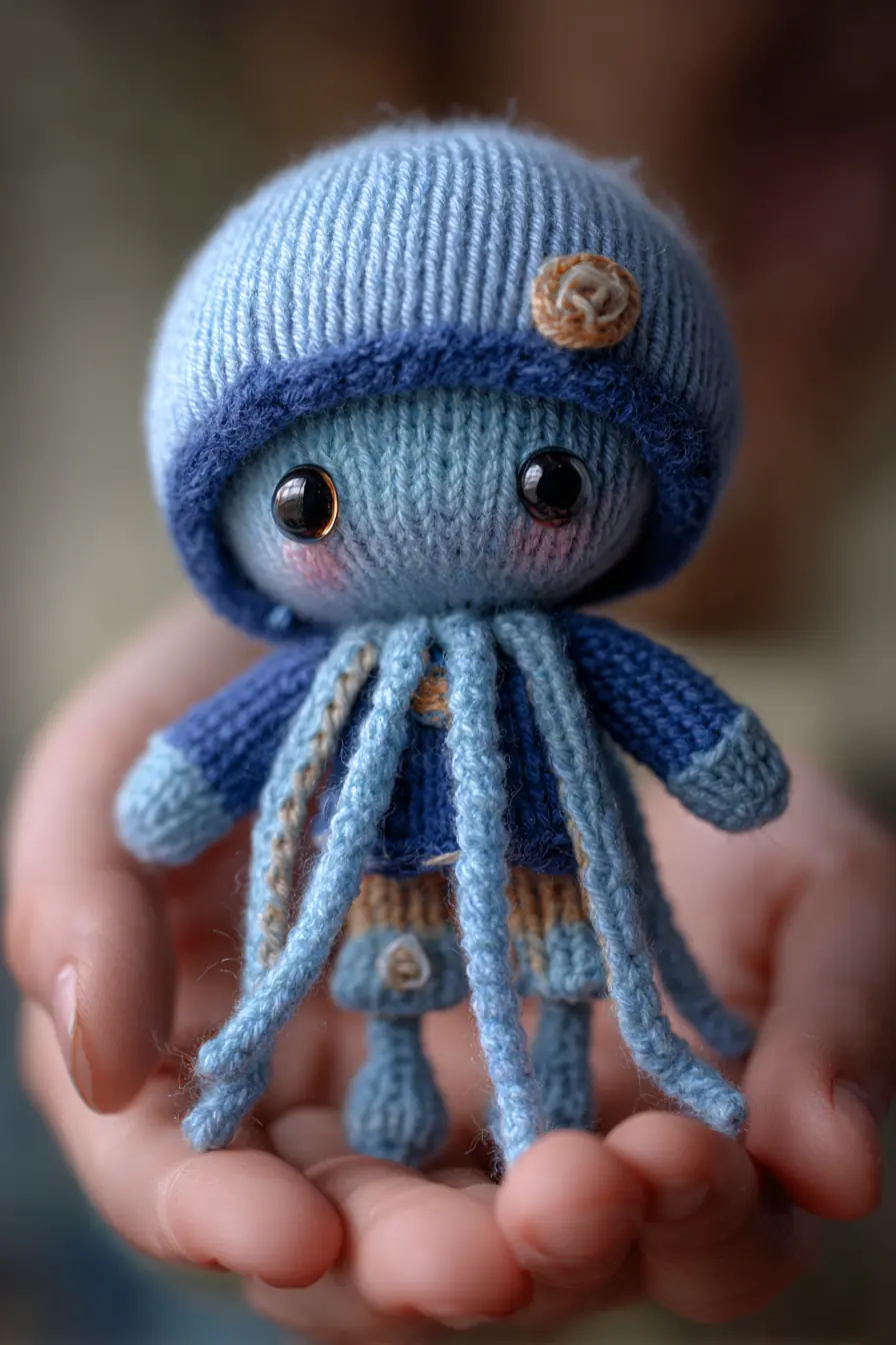 Mini Knitted Amigurumi Jellyfish — Soft Toy Pattern & Materials