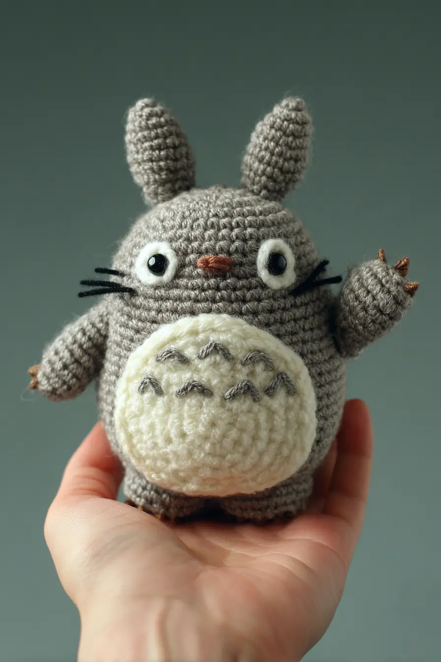 Mini Totoro-Style Amigurumi: Crochet Materials, Stitches & Safety