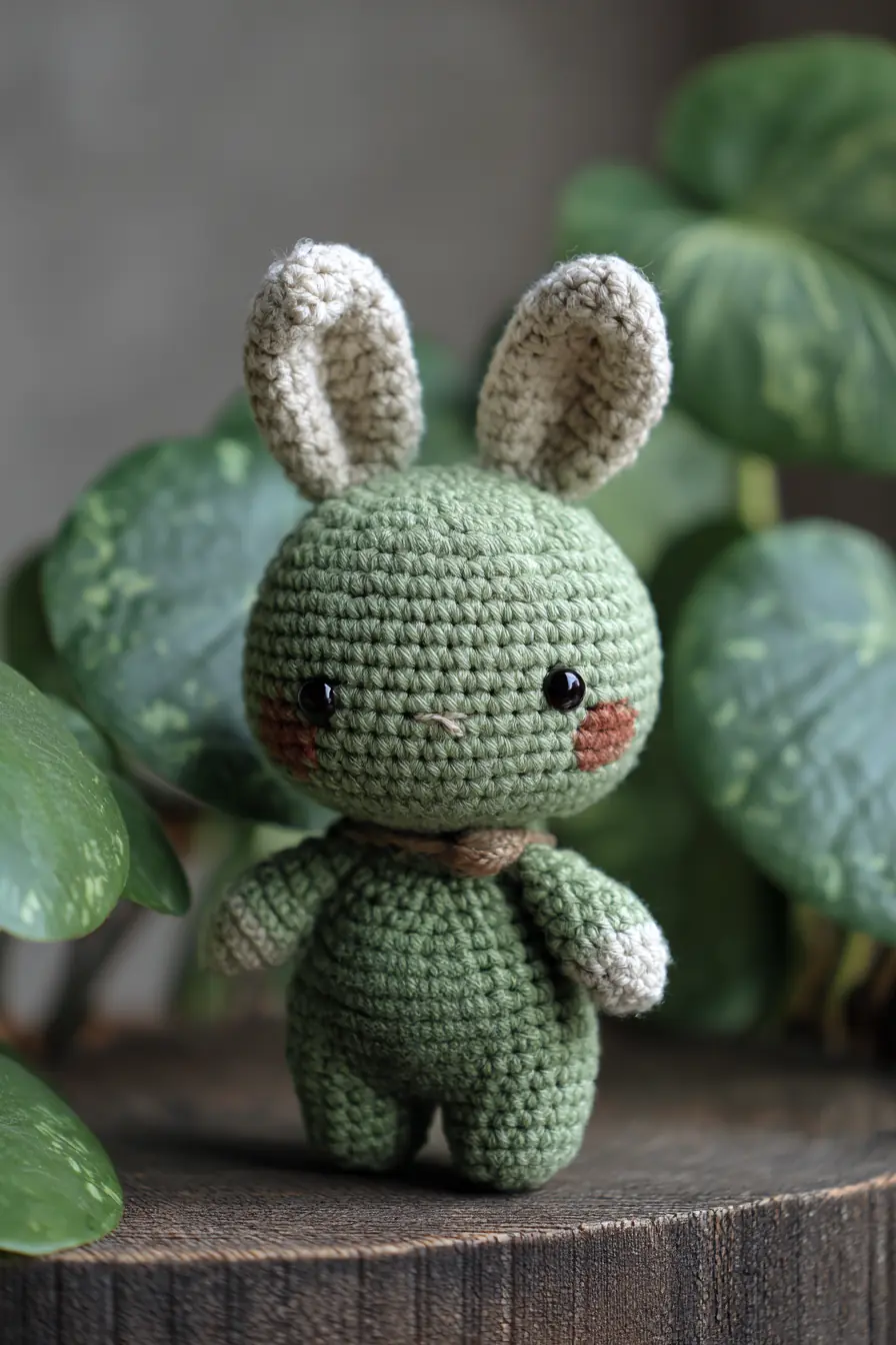 Mini Green Bunny Amigurumi — Crochet Materials, Stitches & Safety Tips