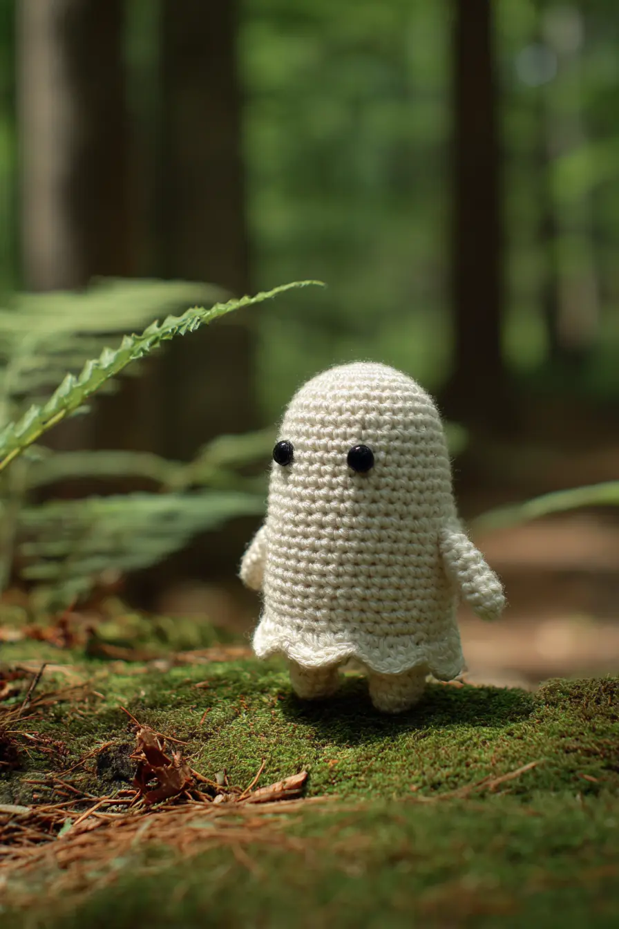 Mini Crochet Ghost Amigurumi — Worsted Yarn, Safety Eyes, Simple Stitches