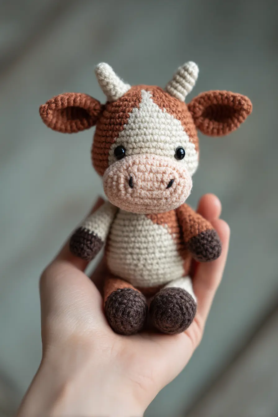 Mini Crochet Cow Amigurumi — Handheld Plush Pattern & Tips