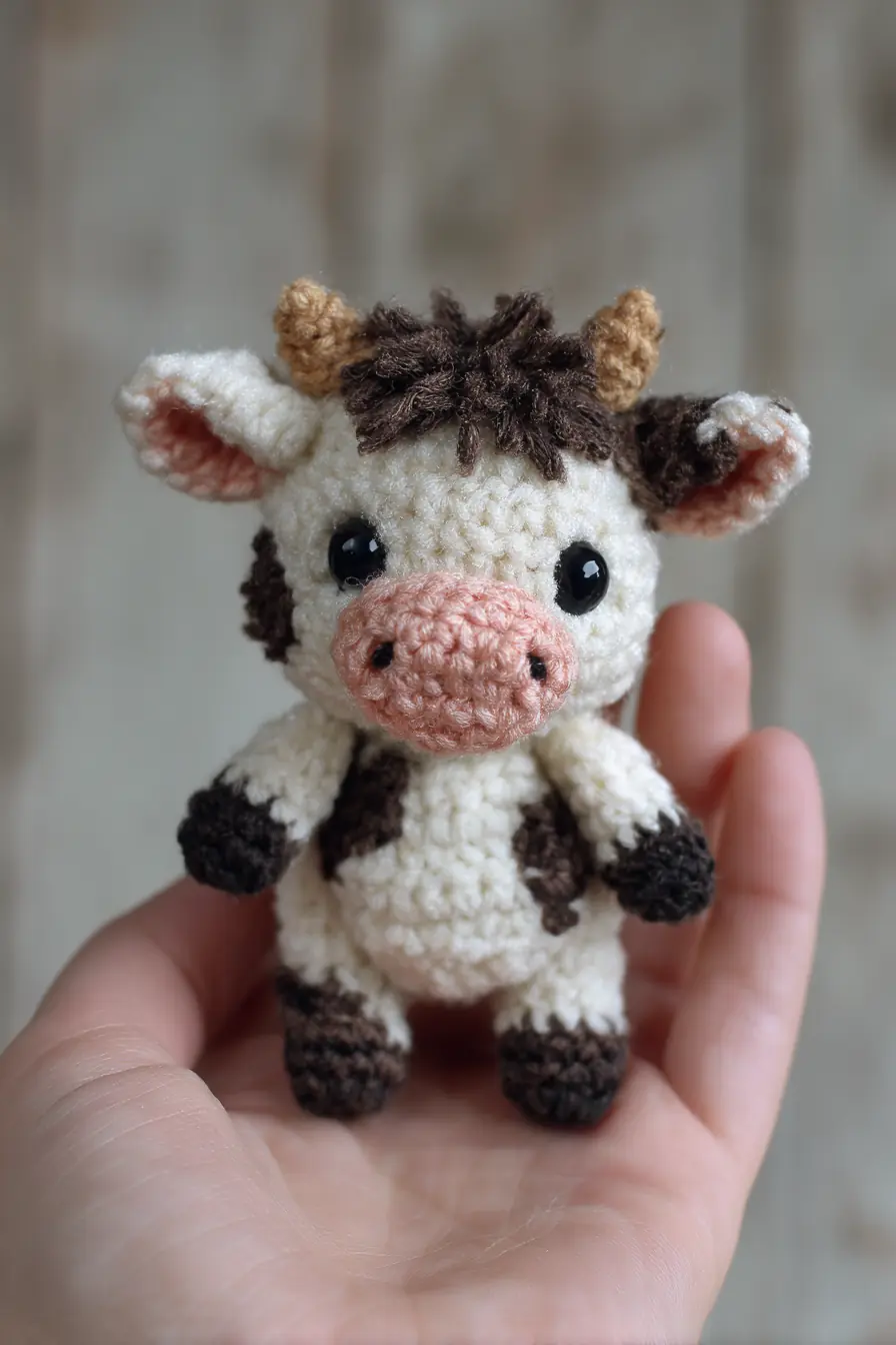 Mini Crochet Cow Amigurumi — Materials, Stitches, Size & Safety Tips