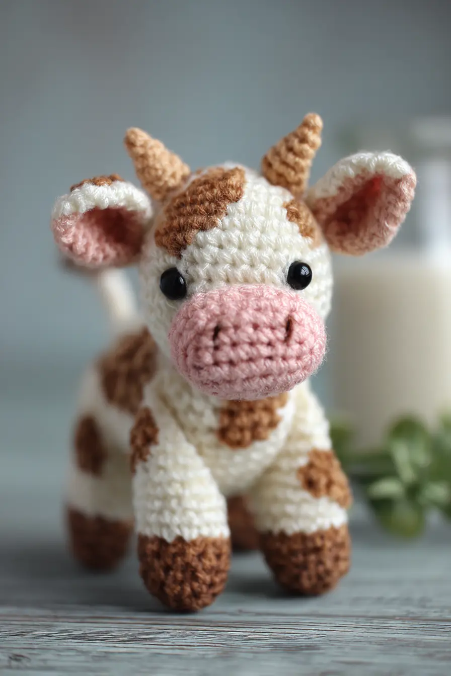 Mini Crochet Cow Amigurumi — Cute Baby-Safe Cow Toy Pattern