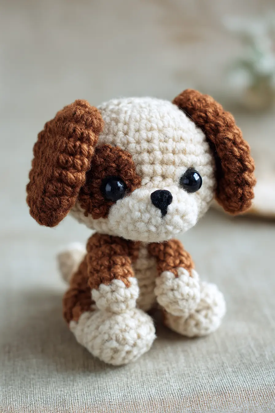 Mini Puppy Amigurumi Pattern — Worsted Yarn & Safety Eyes