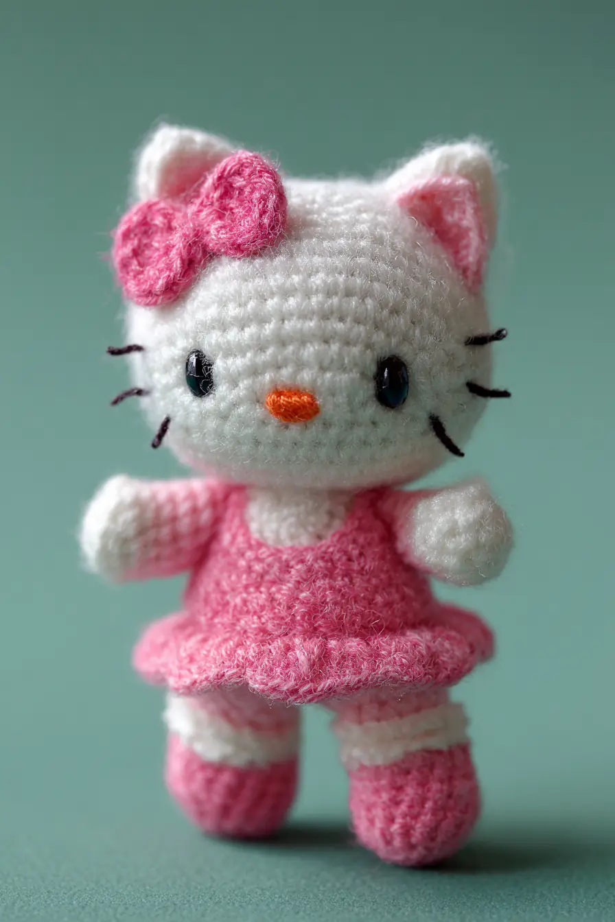 Pink Cat Amigurumi Crochet Doll — Cute Small Crochet Amigurumi Pattern