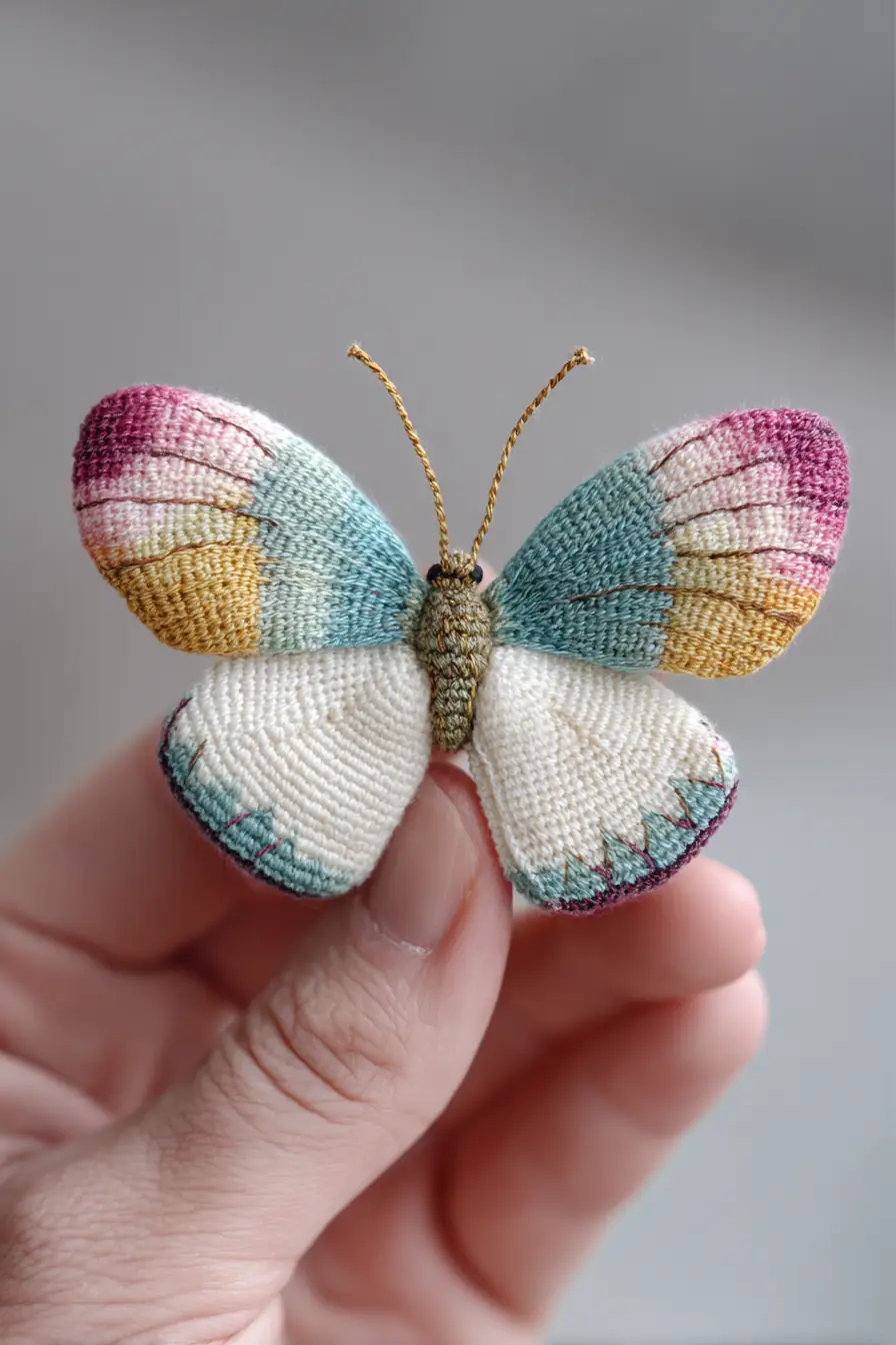 Tiny Rainbow Butterfly Amigurumi — Crochet Pattern, Materials & Tips