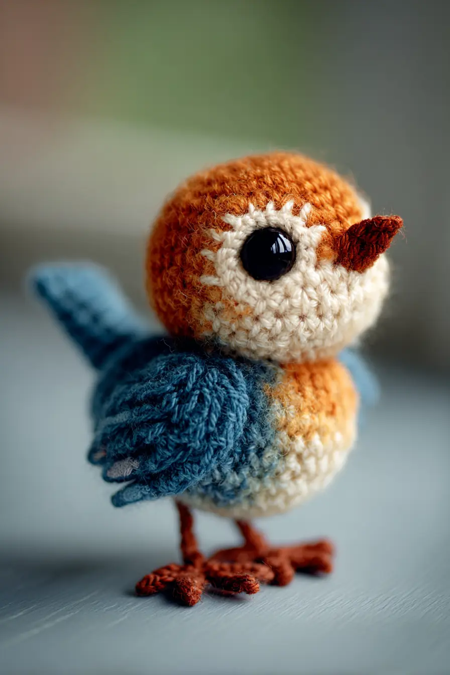 Tiny Blue-Orange Amigurumi Bird — Crochet Pattern & Helpful Tips