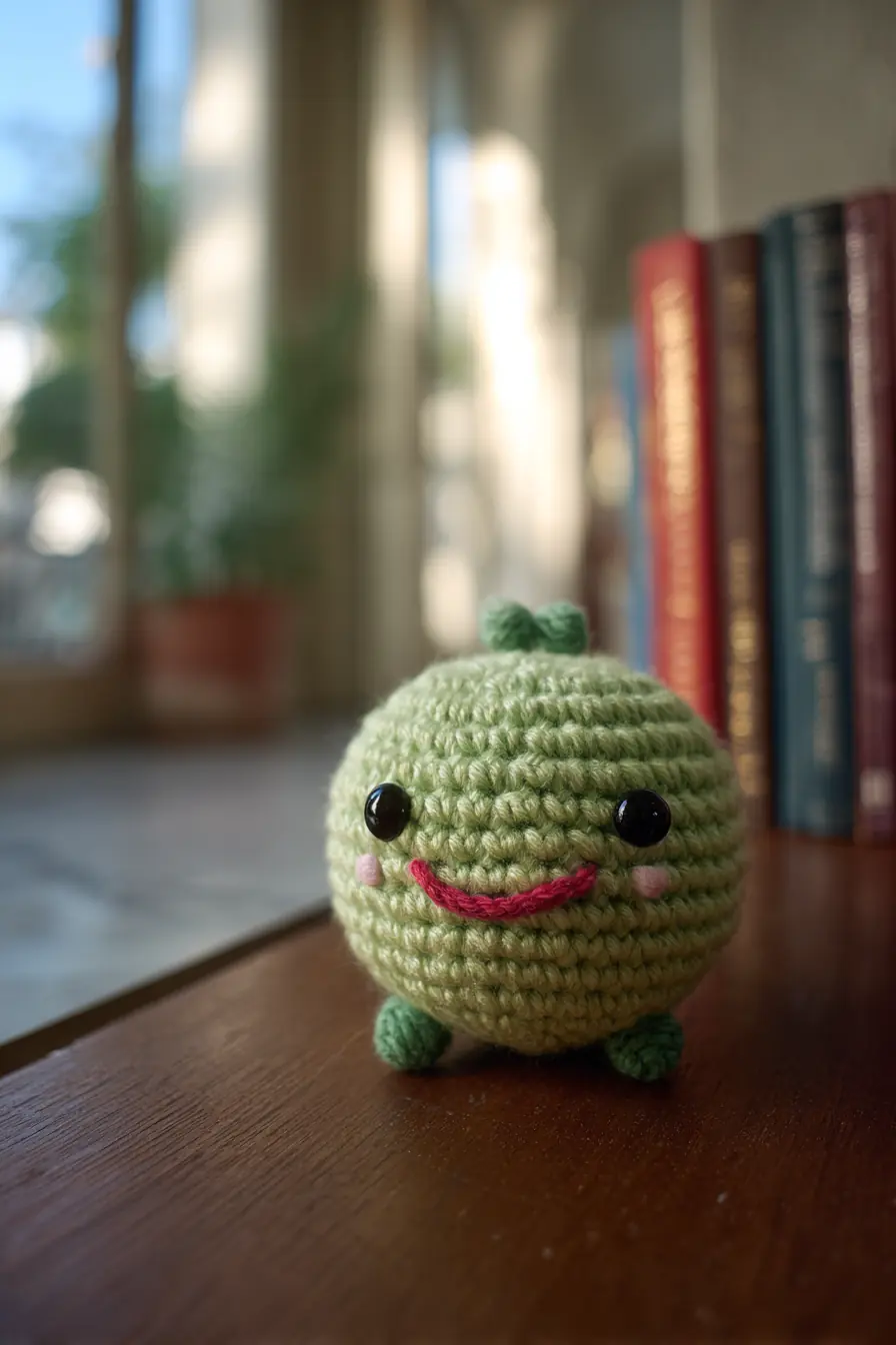 Tiny Green Amigurumi Apple — Crochet Materials, Stitches & Safety Tips