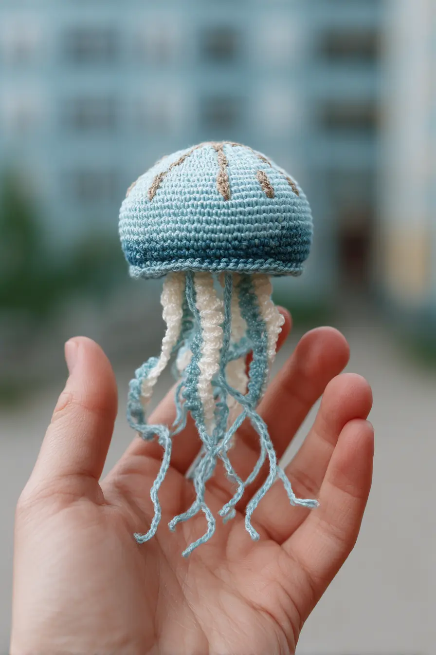 Tiny Crochet Jellyfish Amigurumi — Soft Blue Amigurumi Jellyfish Pattern