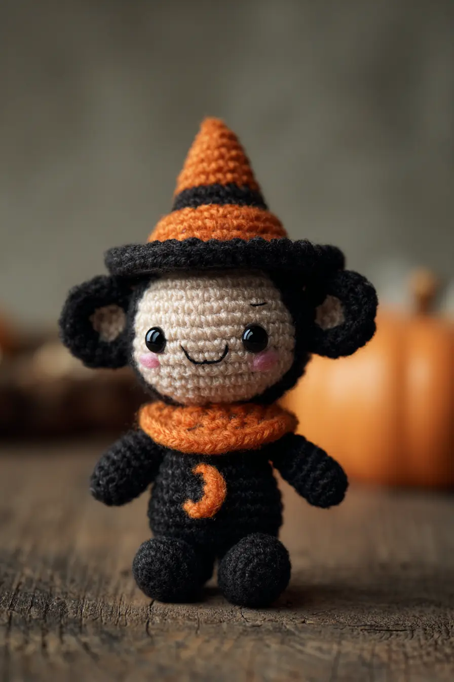 Witch Monkey Amigurumi — Cute Halloween Crochet Toy Pattern