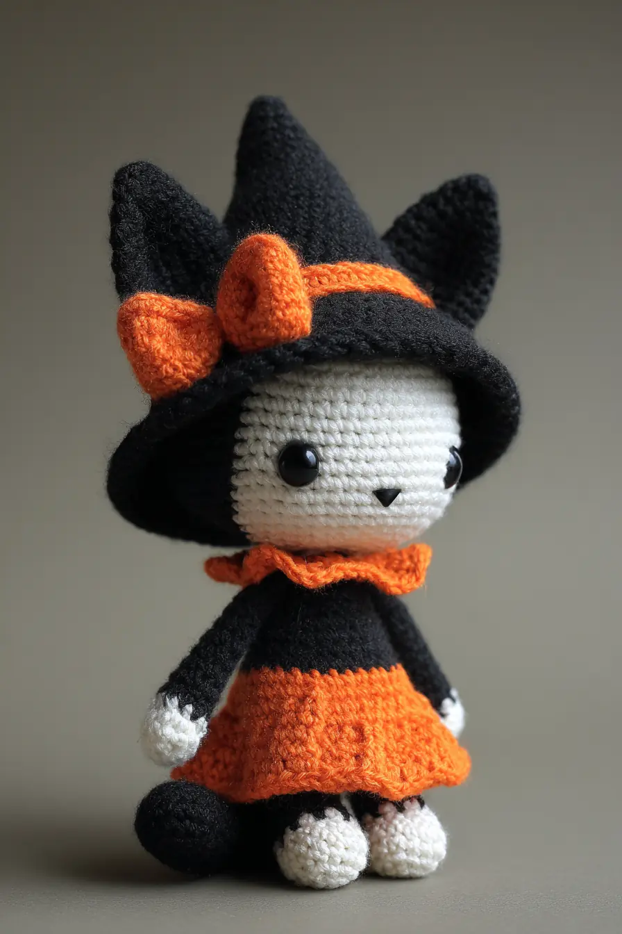 Black Cat Witch Amigurumi — Crochet Pattern, Materials & Safety Tips