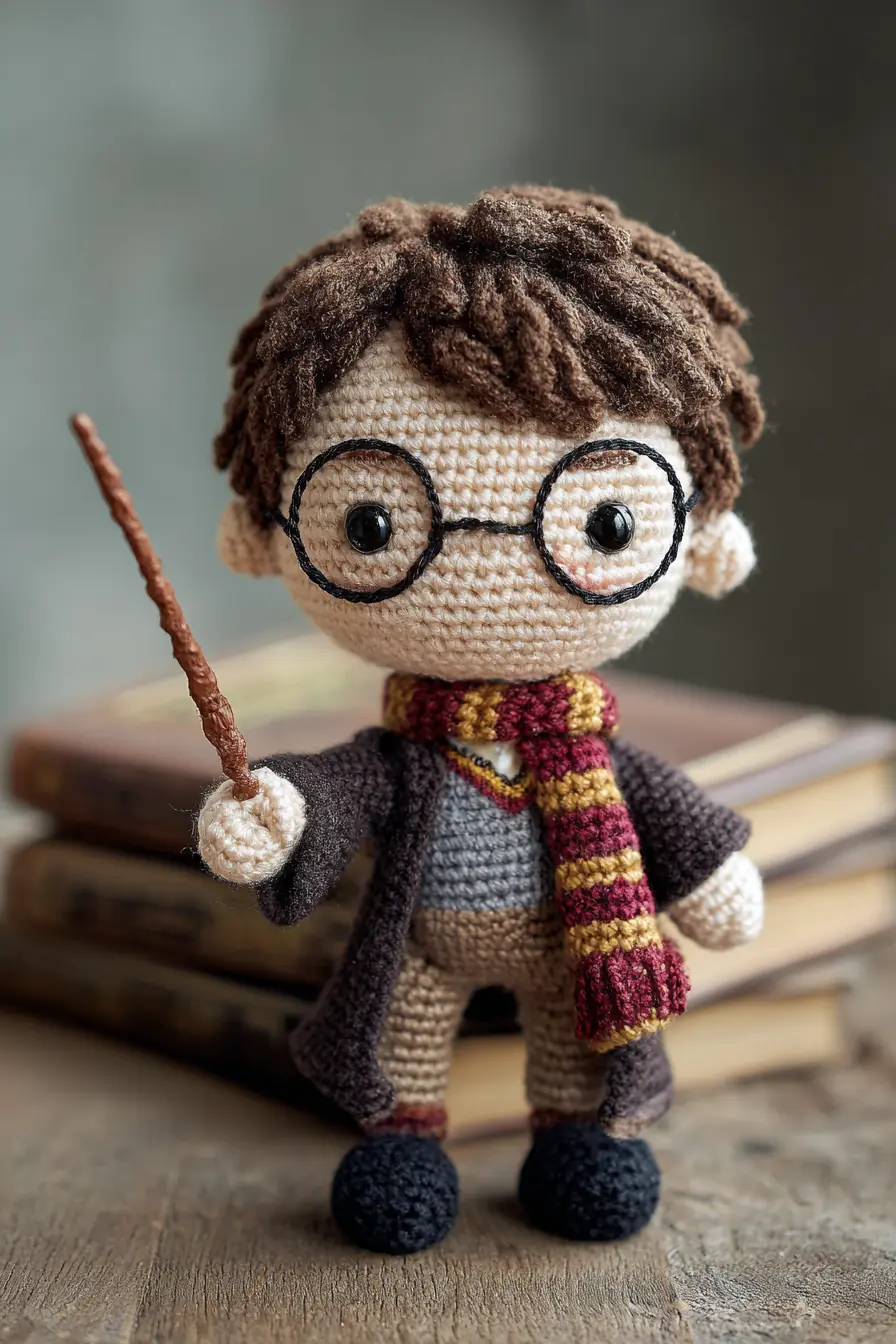 Glasses-Wearing Wizard Amigurumi — Crochet Doll Pattern (8–10 in)