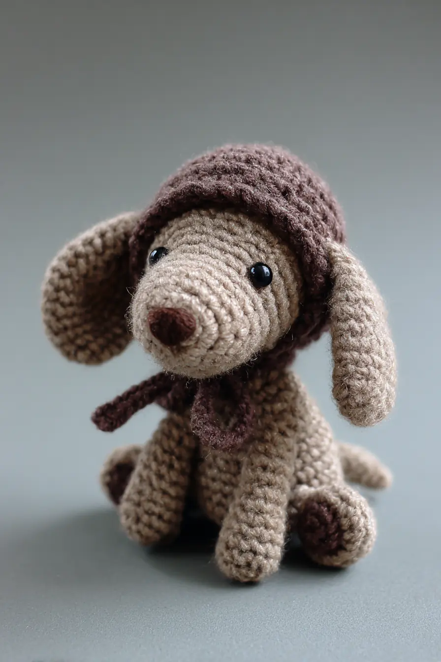Floppy-Eared Puppy Amigurumi Pattern — DK Yarn, 3.5mm Hook, Safety Tips