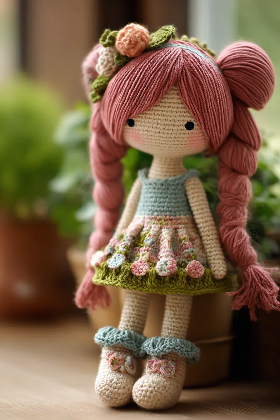 Floral Princess Amigurumi Doll — Cotton-Blend Crochet Pattern (25–30 cm)