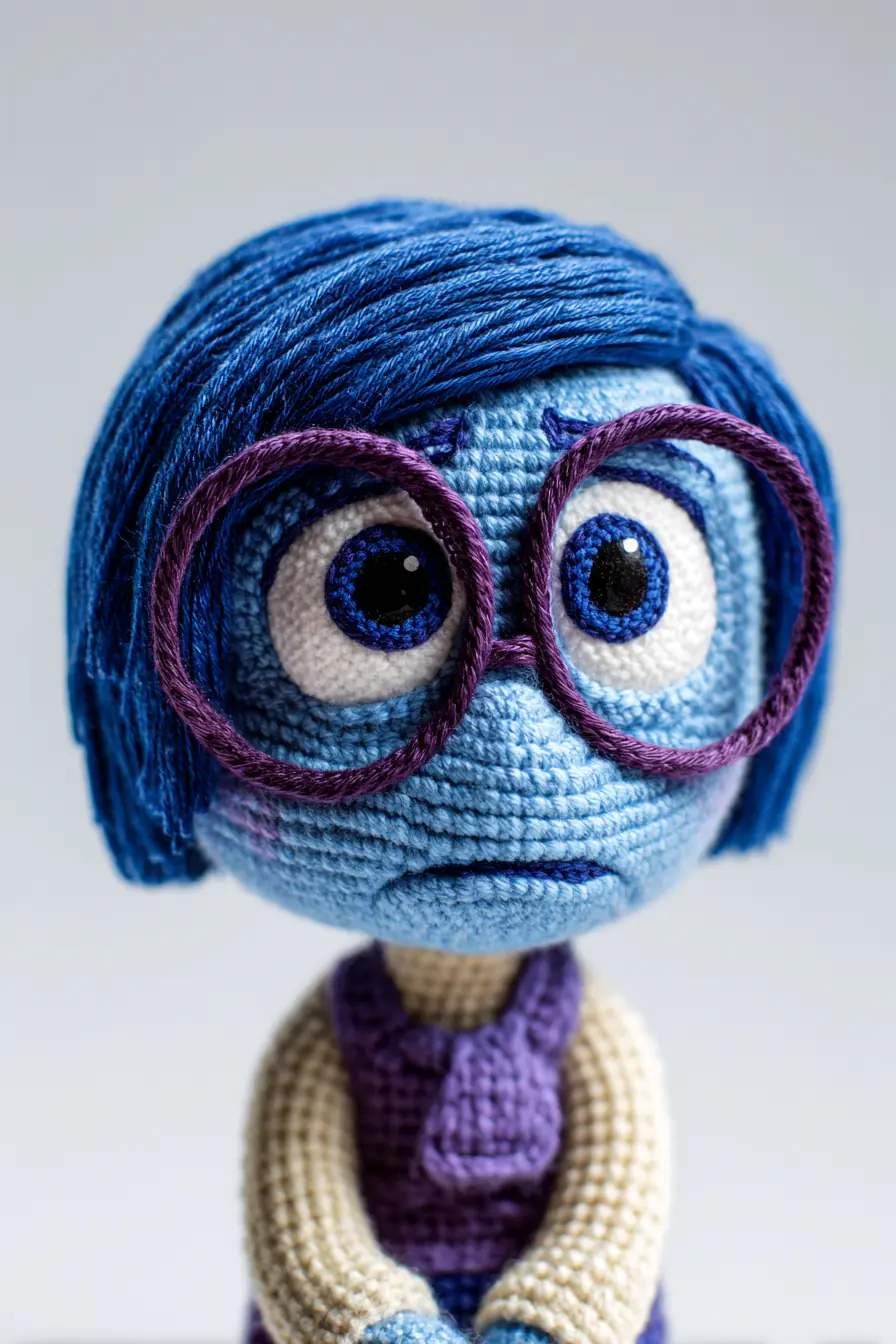 Blue-Glasses Amigurumi Doll — Worsted Yarn Single-Crochet Pattern