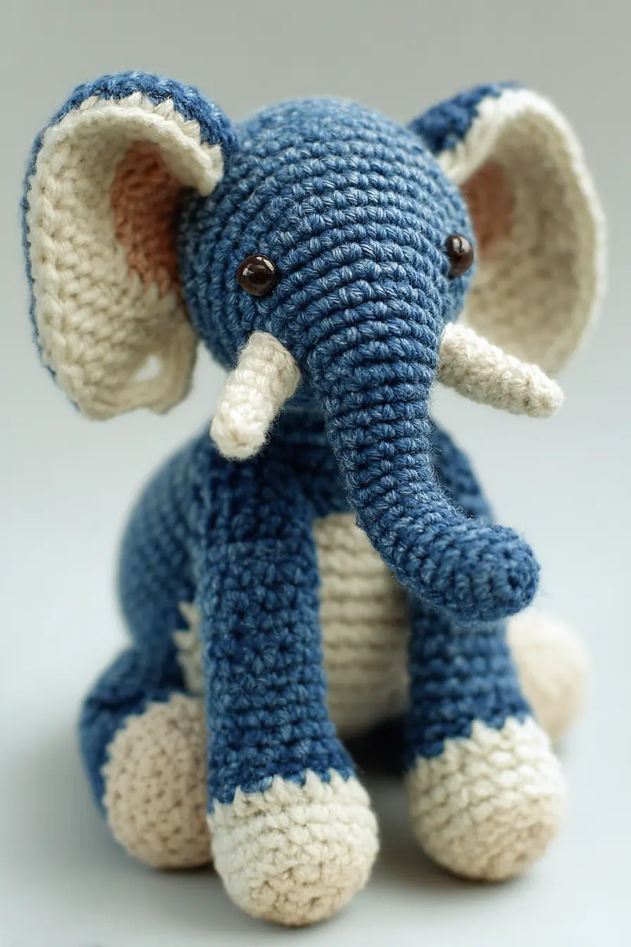 Blue Elephant Amigurumi - Crochet Pattern for Soft Plush Toy