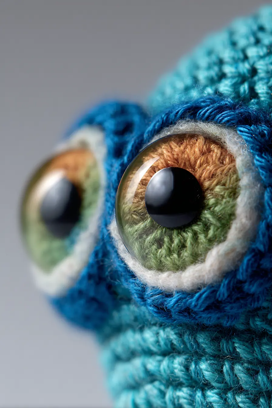 Blue Amigurumi Frog with Glass Safety Eyes — Crochet Materials & Tips