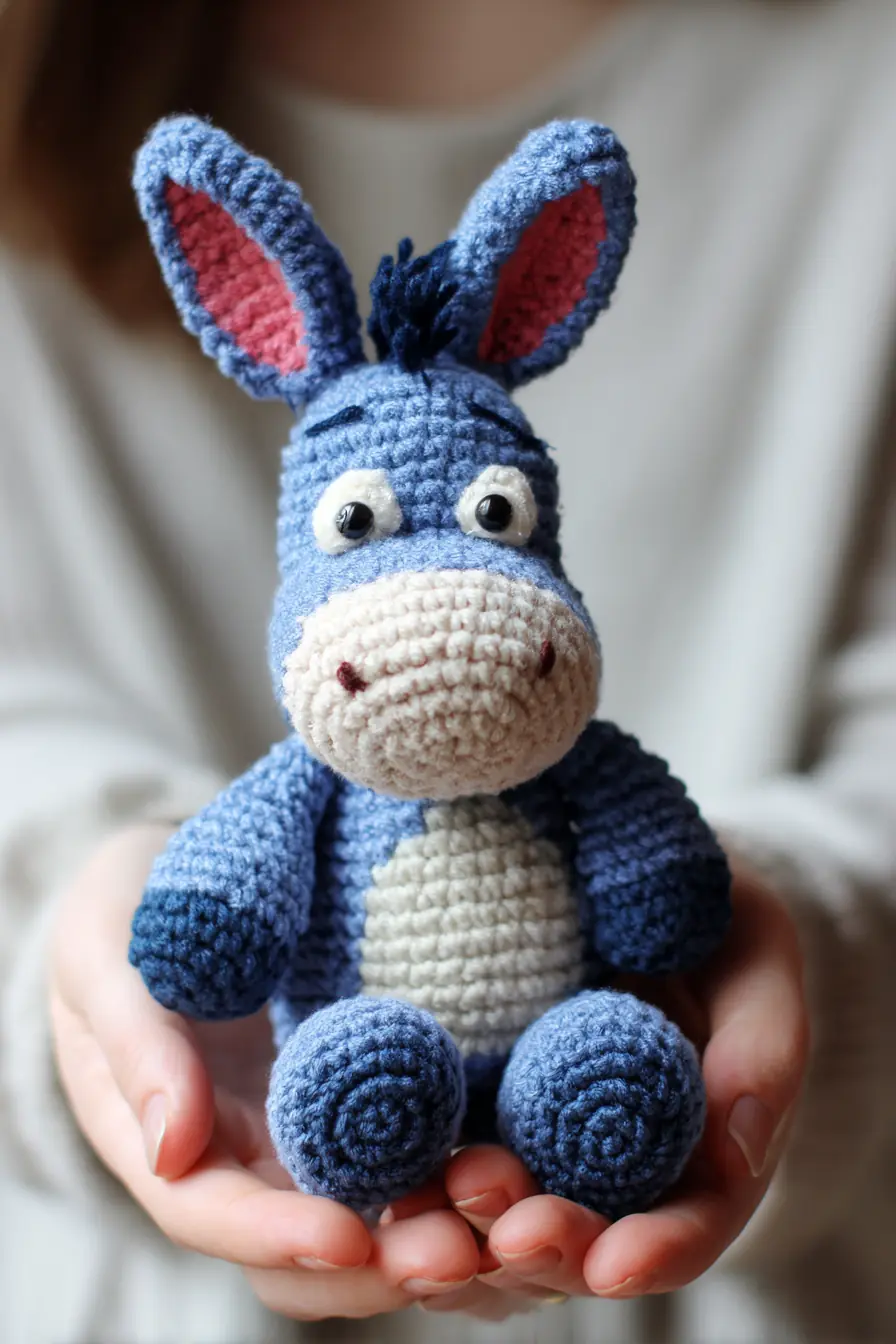 Blue Donkey Amigurumi Crochet Pattern — Small Plush Toy (6–8 in)