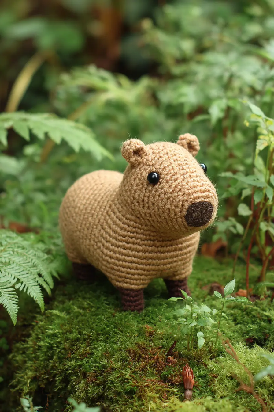 Small Capybara Amigurumi Pattern — Worsted Yarn, Simple Sc Ridges