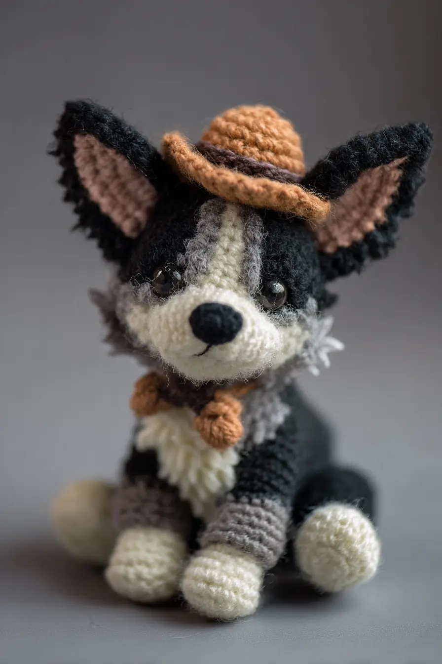 Small Corgi Amigurumi Crochet Pattern — Soft Wool Dog with Mini Hat