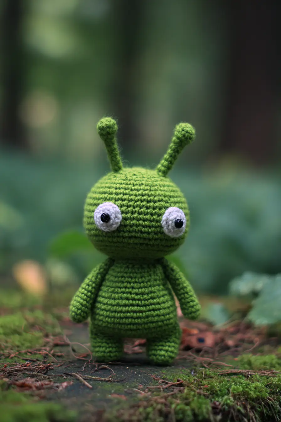 Small Green Alien Amigurumi — Crochet Toy Pattern (Worsted, 3 mm Hook)