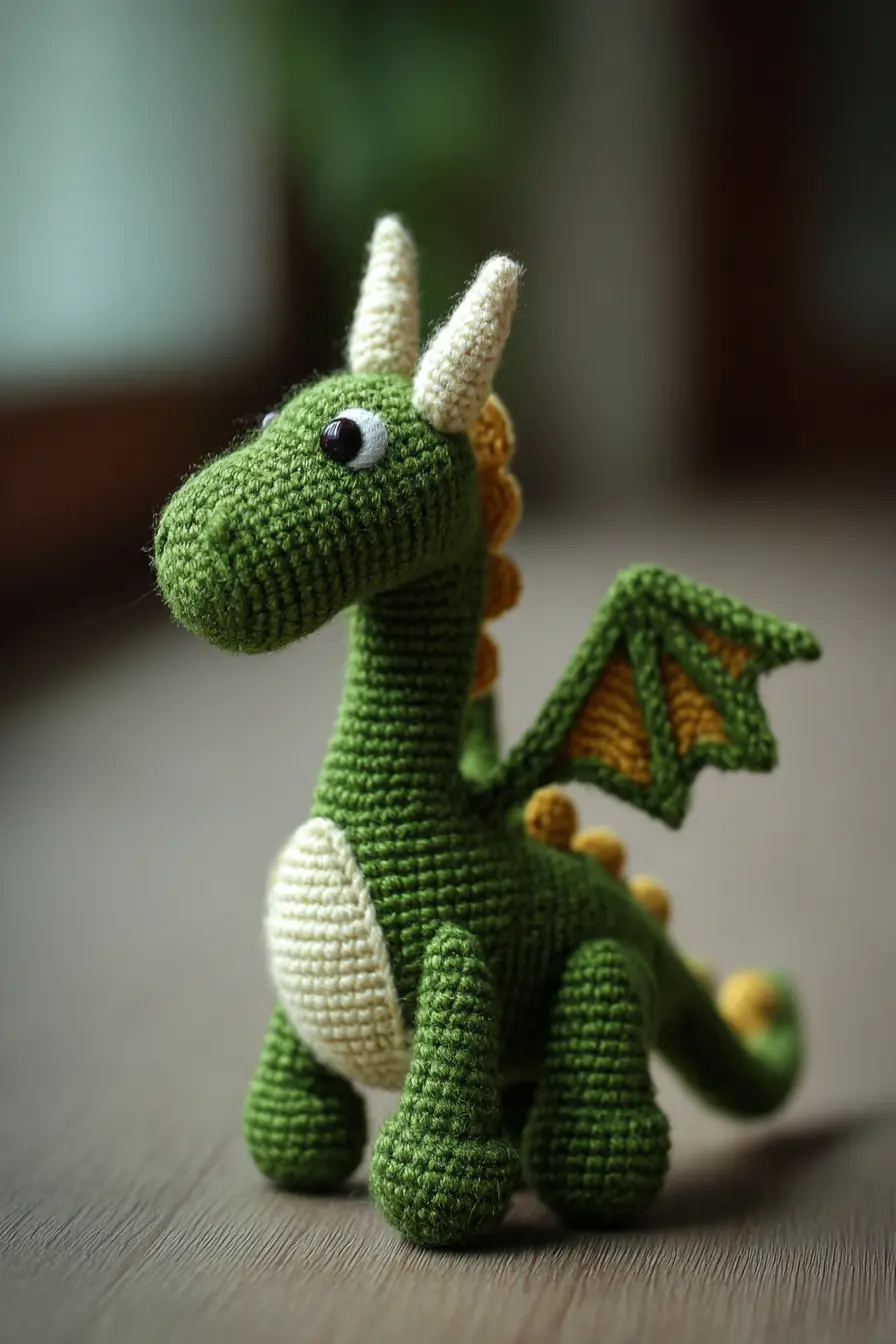 Small Green Amigurumi Dragon — Crochet Pattern, Materials & Tips