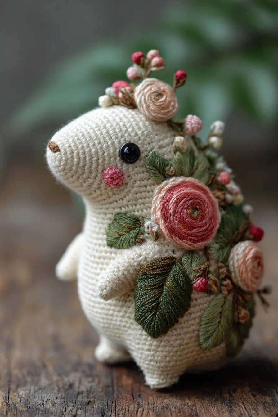 Embroidered Floral Hedgehog Amigurumi — Crochet Pattern, Materials & Safety Tips