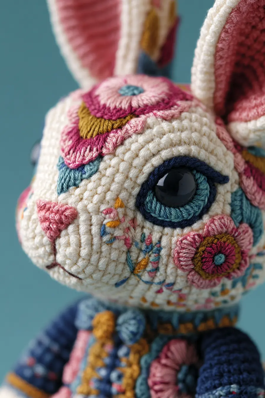 Embroidered Floral Amigurumi Bunny — Crochet Materials & Tips