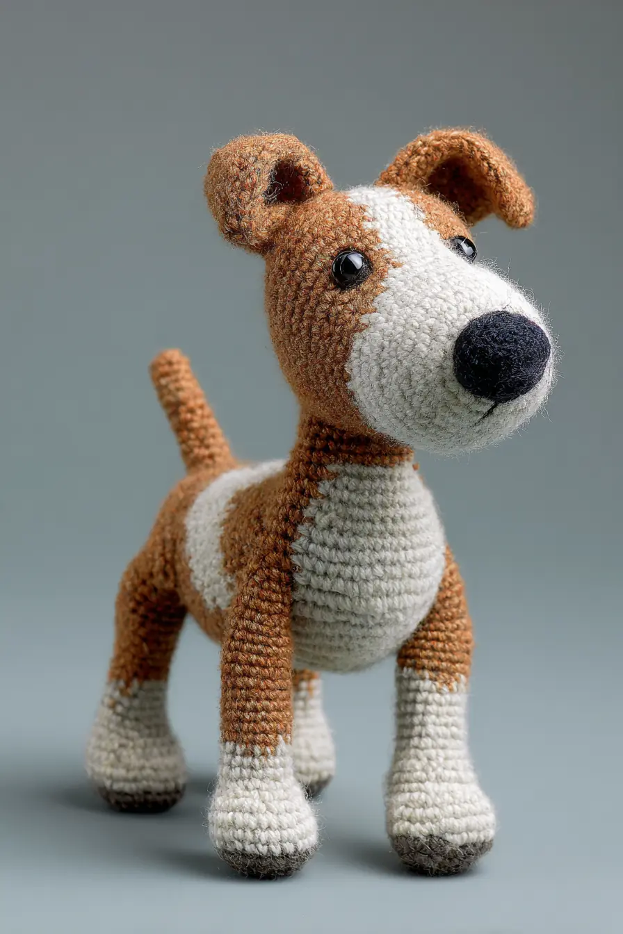 Amigurumi Jack Russell Crochet Dog Pattern — Small Plush Puppy (6–8 in)