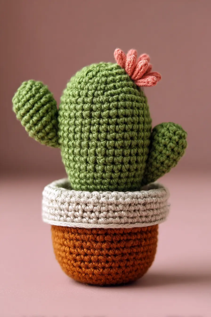 Amigurumi Cactus in a Crochet Pot — Worsted Yarn, G/4mm Hook