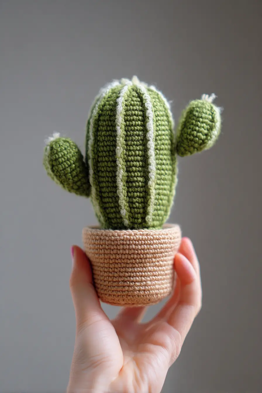 Amigurumi Cactus Crochet Pattern — Small Potted Cactus (4–5 in)