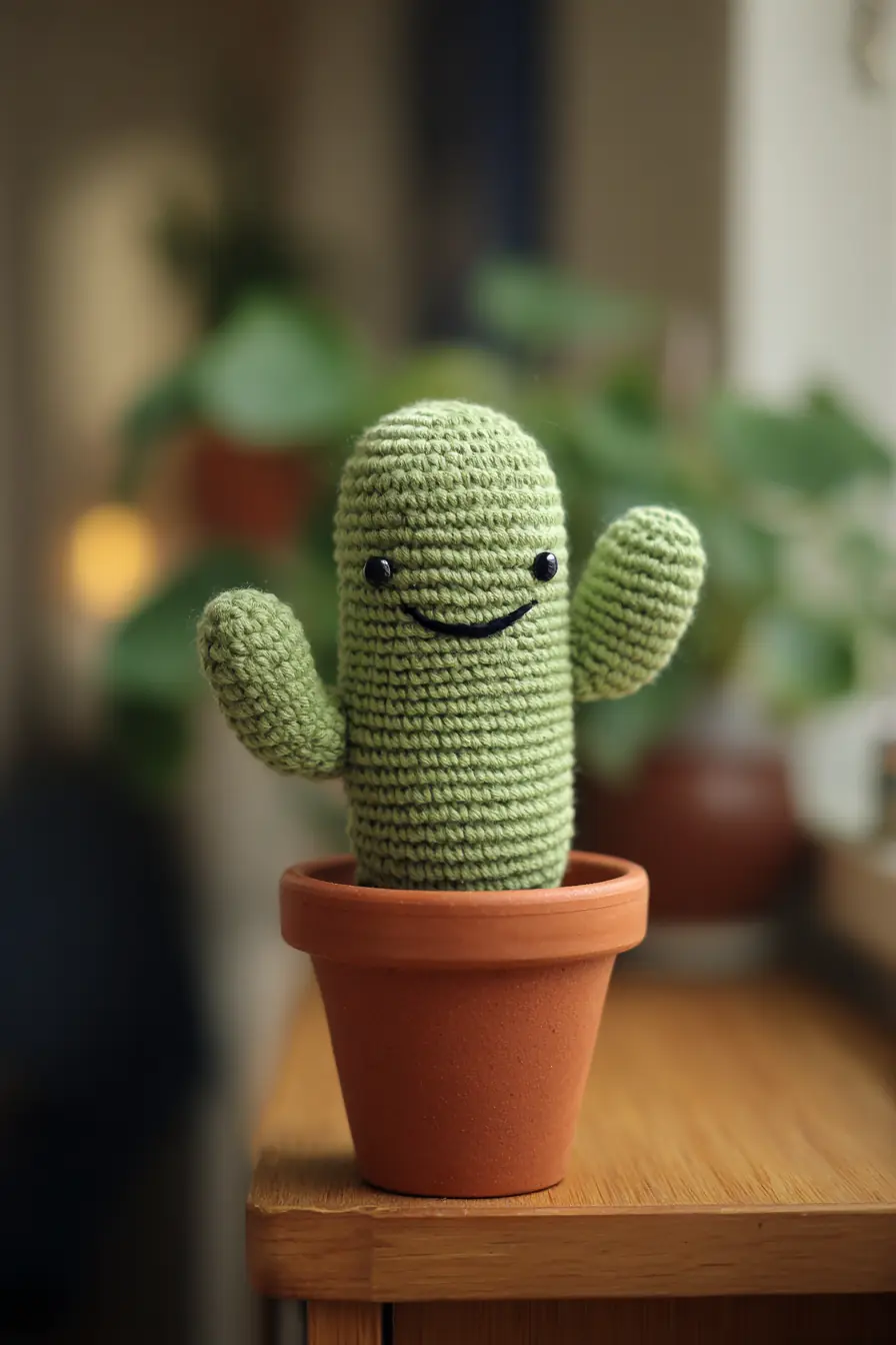 Amigurumi Cactus Crochet Pattern — Small Cute Cactus (DK Yarn, 3.5mm Hook)