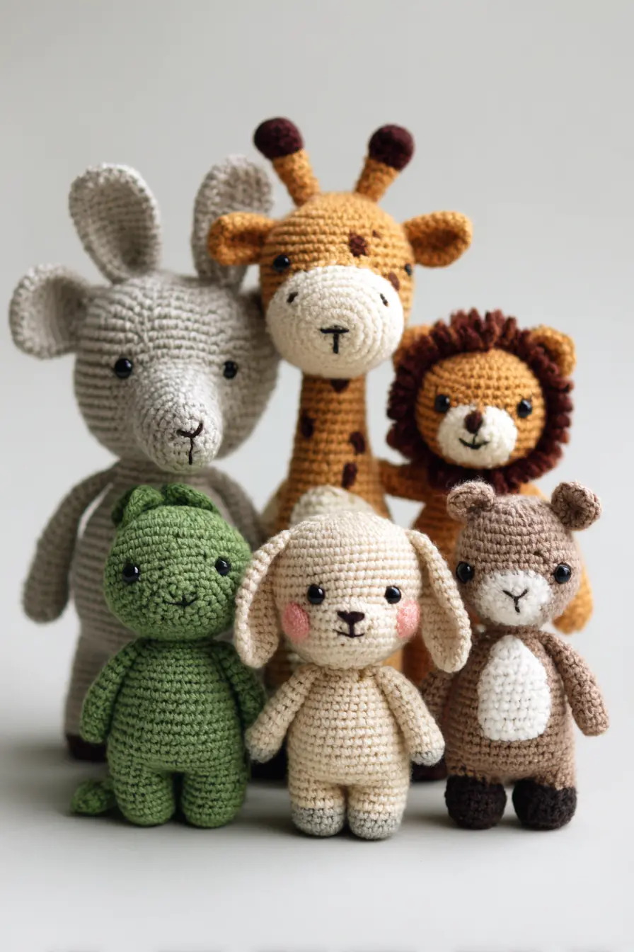 Amigurumi Safari Animal Set — Crochet Materials, Stitches & Safety Tips