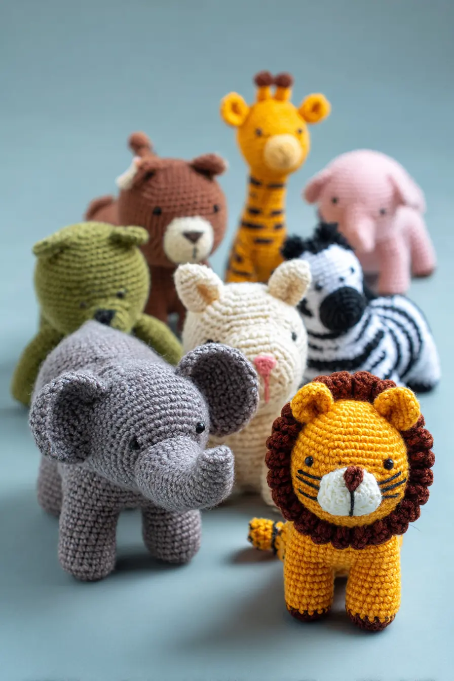 Amigurumi Safari Animals: Crochet Lion, Elephant & Friends (10–15 cm)