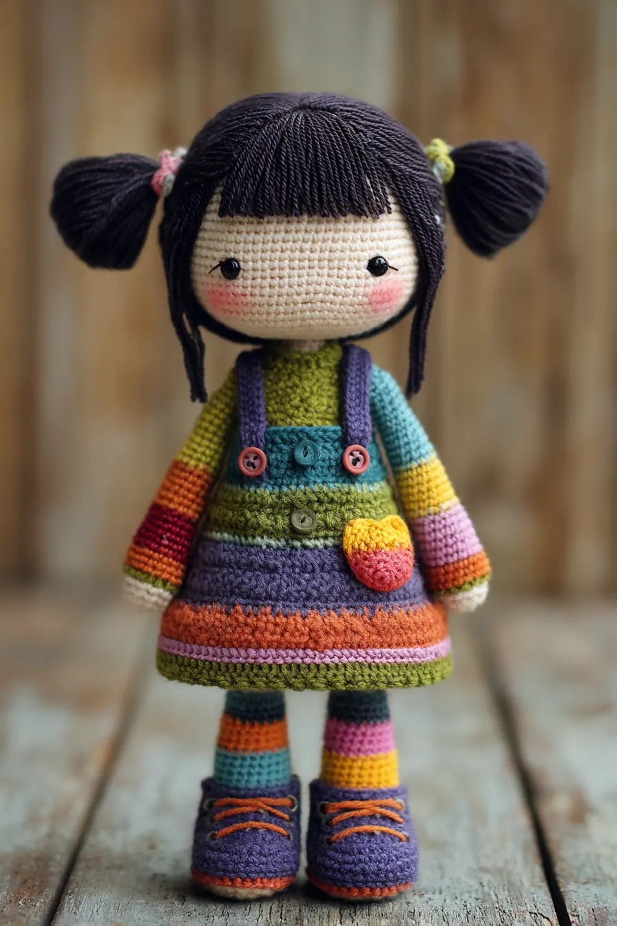Amigurumi Rainbow-Pinafore Doll – Crochet Pattern & Tips